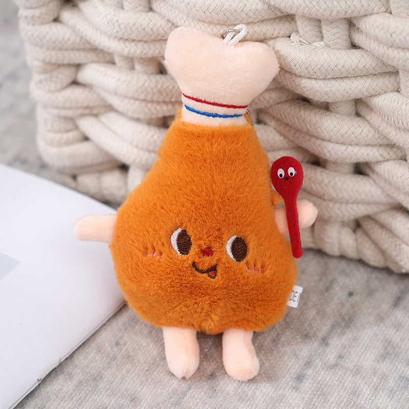 Wholesale Cute Hamburg Hot Dog Chicken Leg Plush Pendant Keychain